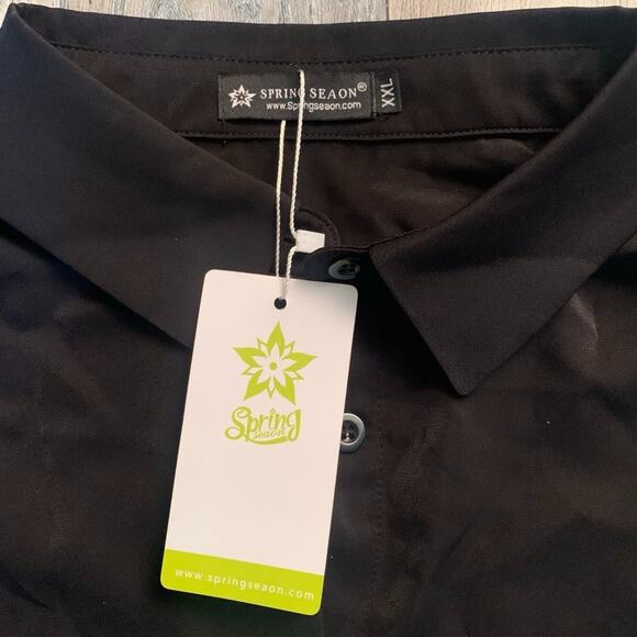 NWT SPRING SEAON WOMEN'S BLACK BUTTON FRONT CUFFED SLEEVE SHIRT SIZE XXL - Picture 7 of 8